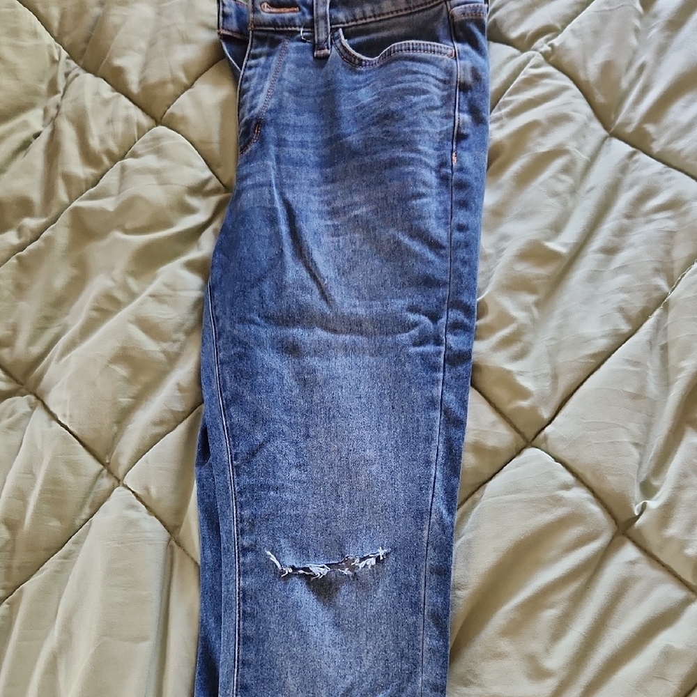 a.n.a Blue Jeggings with Natural Fading